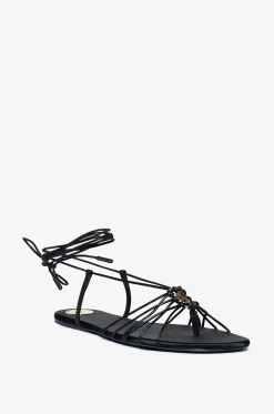 Flache Nappaledersandalen Babylone 05