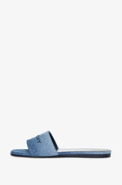 Flache Pantoletten aus Denim im Farbverlauf 4G