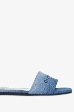 Flache Pantoletten aus Denim im Farbverlauf 4G