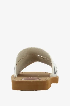 Flache Pantoletten aus Leinen Woody