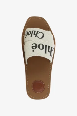 Flache Pantoletten aus Leinen Woody