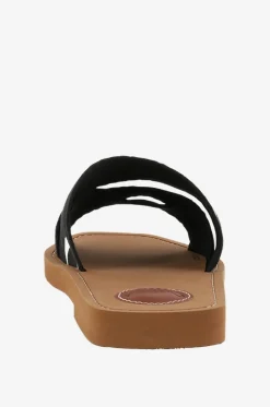 Flache Pantoletten aus Leinen Woody