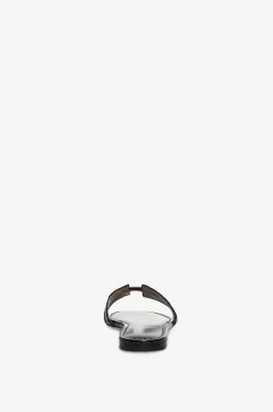 Flache Pantoletten aus Leder in Kroko-Optik Iconic T 05