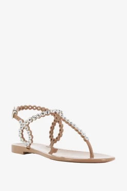 Flache PVC-Sandalen mit Kristallen Almost Bare