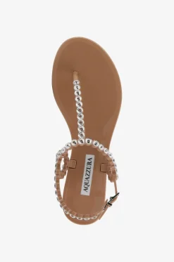 Flache PVC-Sandalen mit Kristallen Almost Bare