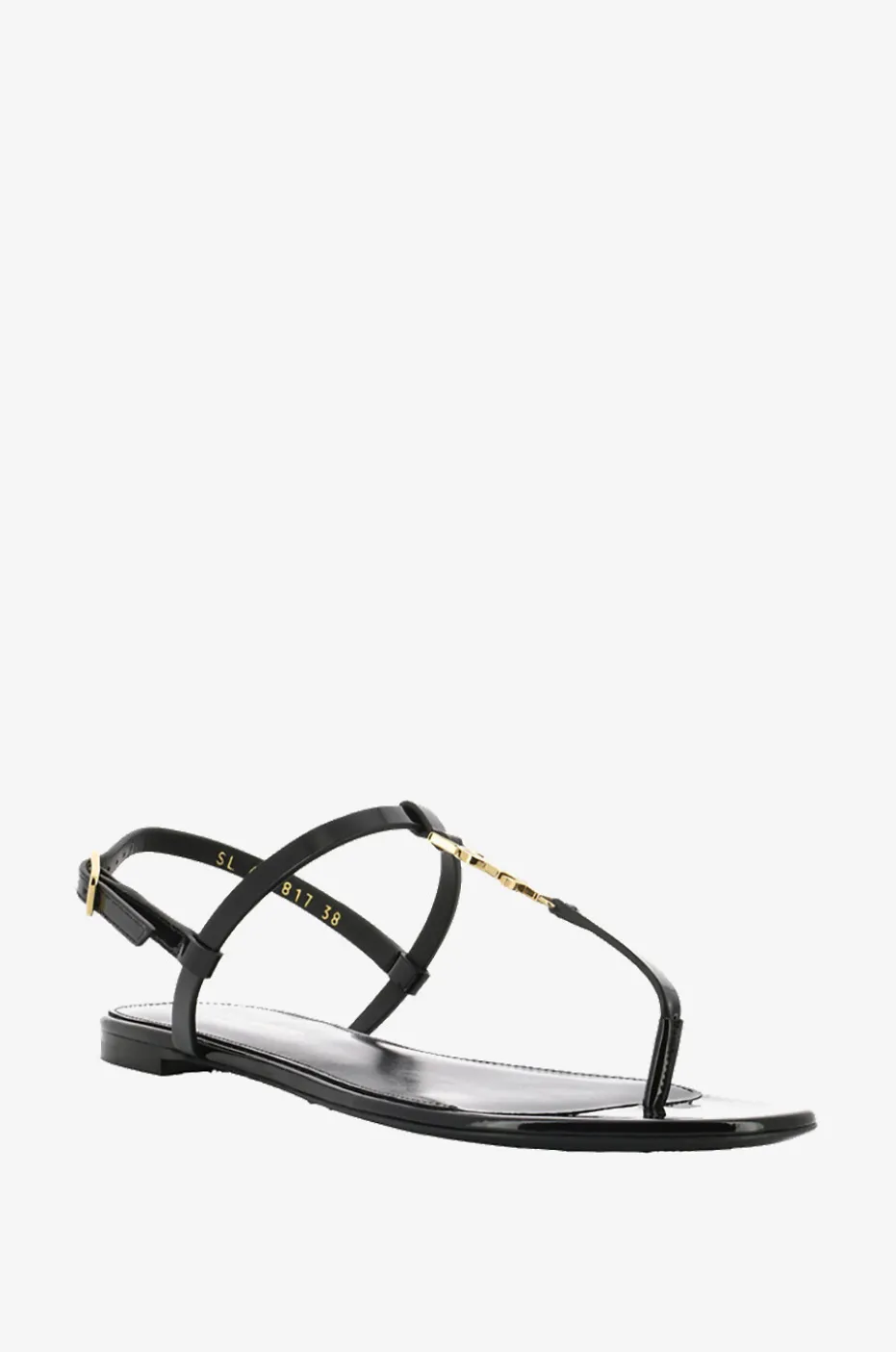 Flache Sandalen aus Lackleder mit Monogramm Cassandra 05