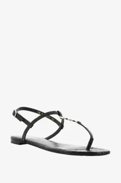 Flache Sandalen aus Leder in Kroko-Optik Cassandra 05