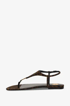 Flache Sandalen mit Animalprint Cassandra
