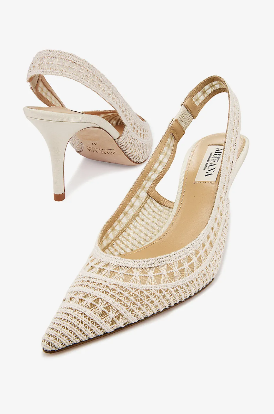 Gehäkelte Slingback-Pumps Trieste 75