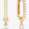 Gelbgold- und Diamantohrringe Allday Huggies Diamond Drop