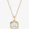 Gelbgoldhalskette mit Diamant Eternity Engraved Asscher