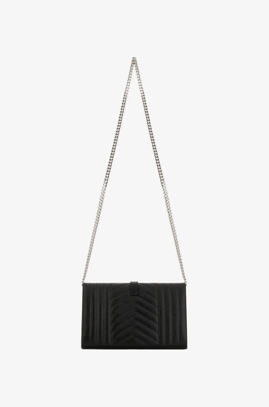 Genarbte Lederbrieftasche mit Kettengurt Cassandre Mixed Matelassé