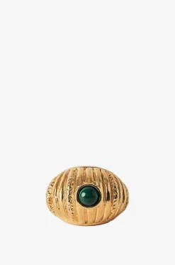 Geriffelter goldener Ring mit Malachit Reef