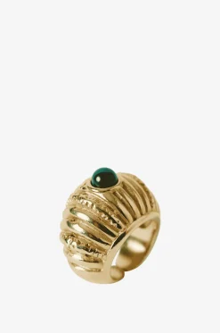 Geriffelter goldener Ring mit Malachit Reef