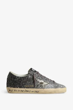 Glitter-bedeckte niedrige Sneakers Super-Star Classic