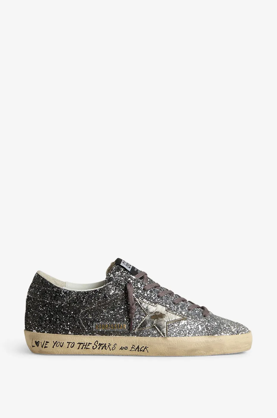 Glitter-bedeckte niedrige Sneakers Super-Star Classic