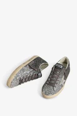 Glitter-bedeckte niedrige Sneakers Super-Star Classic
