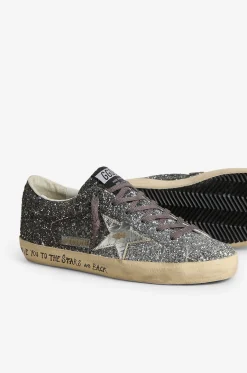 Glitter-bedeckte niedrige Sneakers Super-Star Classic