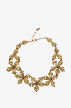 Goldene Halskette mit Kristallen und Hämatit Jaipur