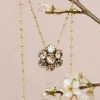 Goldene Halskette mit Kristallen Pizzo