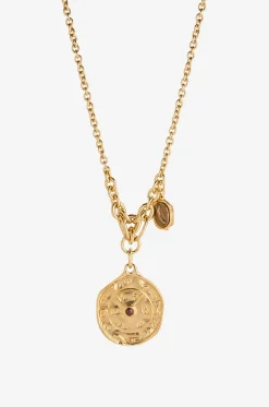 Goldene lange Halskette mit Jaspis The Chloé Medals