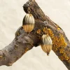 Goldene Ohrringe mit Kristallen und Hämatit Damasco