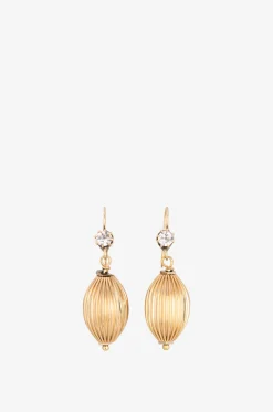 Goldene Ohrringe mit Kristallen und Hämatit Damasco