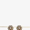 Goldene Ohrstecker mit Kristallen Pizzo
