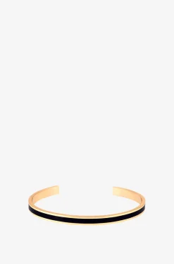 Goldener emaillierter Armreif Bangle Noir - 44 mm