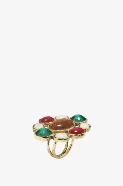 Goldener Ring mit Steinen Croix Bohème GM
