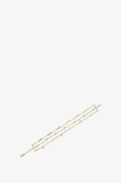 Goldenes Multi-Kettchen-Armband mit Kristallen Cassandre
