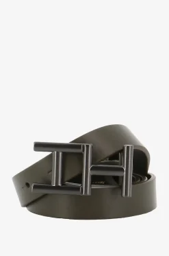 Gürtel aus Leder mit Monogramm-Schnalle - 2 cm
