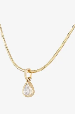Halskette aus Gelbgold und Diamant Pear Drop Snake
