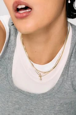 Halskette aus Gelbgold und Diamant Pear Drop Snake