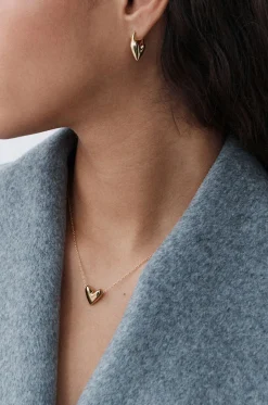 Halskette aus goldenem Silber Roscida Heart