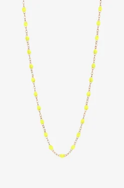 Halskette aus Roségold und Harz Classique Gigi Jaune Fluo