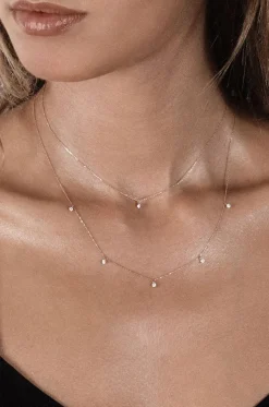 Halskette aus Roségold und Diamanten Stardust 5
