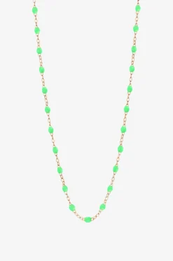 Halskette aus Roségold und Harz Classique Gigi Vert Fluo