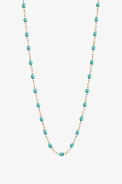 Halskette aus Roségold und Harz Classique Gigi Turquoise Vert