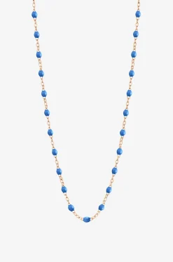 Halskette aus Roségold und Harz Classique Gigi Bleu Fluo