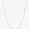 Halskette aus Roségold und Diamant Étoile Vert Fluo