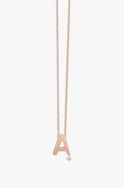 Halskette aus Roségold und Diamant Abécédaire A