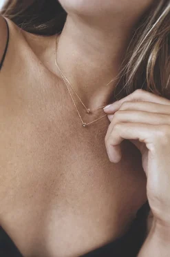Halskette aus Roségold und Diamant Cubix