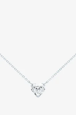 Halskette aus Weissgold und Diamant Floating Heart