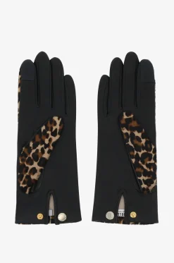 Handschuhe aus Lamm- und Kalbsleder mit Leopardenprint Susan