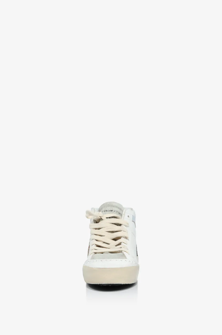 Hohe Glattledersneakers mit Glitterstern Mid Star Classic