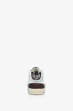 Hohe Glattledersneakers mit Glitterstern Mid Star Classic