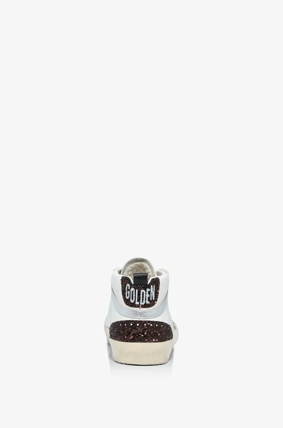 Hohe Glattledersneakers mit Glitterstern Mid Star Classic