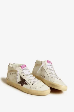 Hohe Leder- und Glitter-Sneakers Mid Star