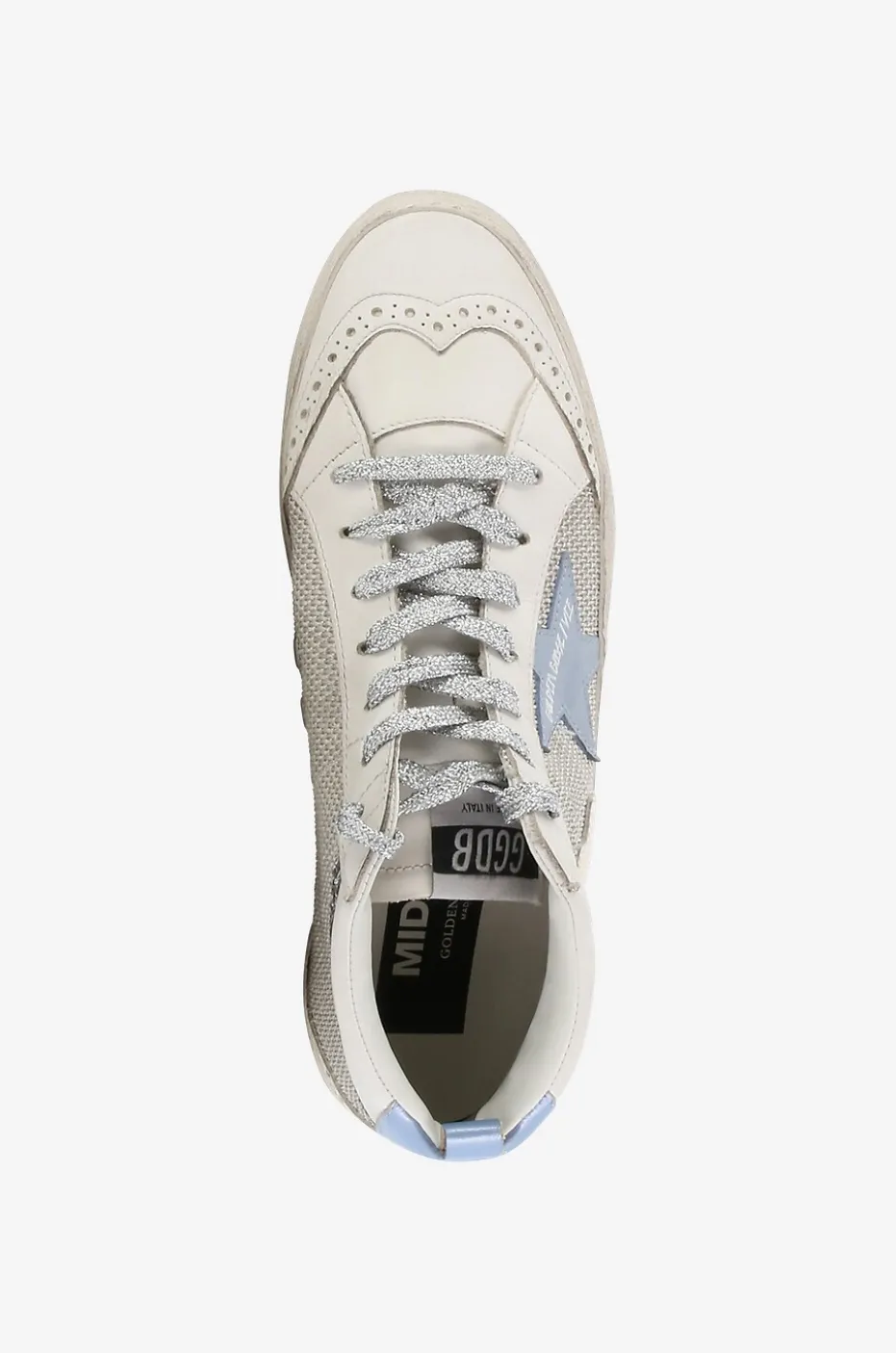 Hohe Materialmix-Sneakers mit Glitter Mid-Star